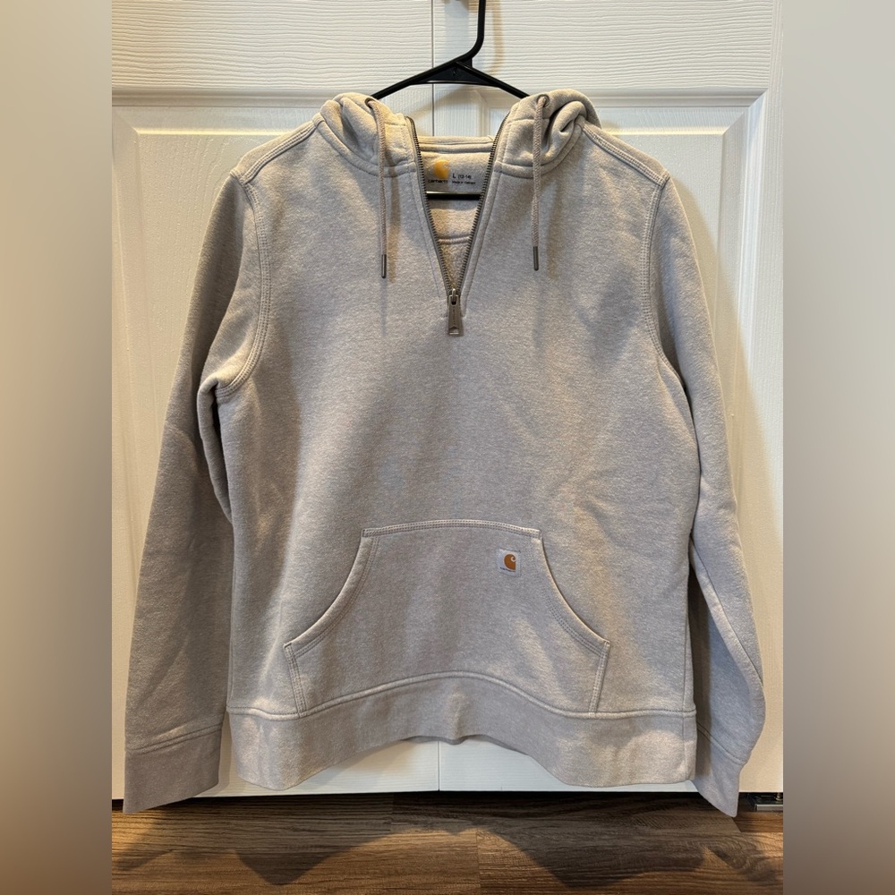 WOMEN'S RELAXED FIT MIDWEIGHT QUARTER-ZIP MOCK-NECK SWEATSHIRT - Large